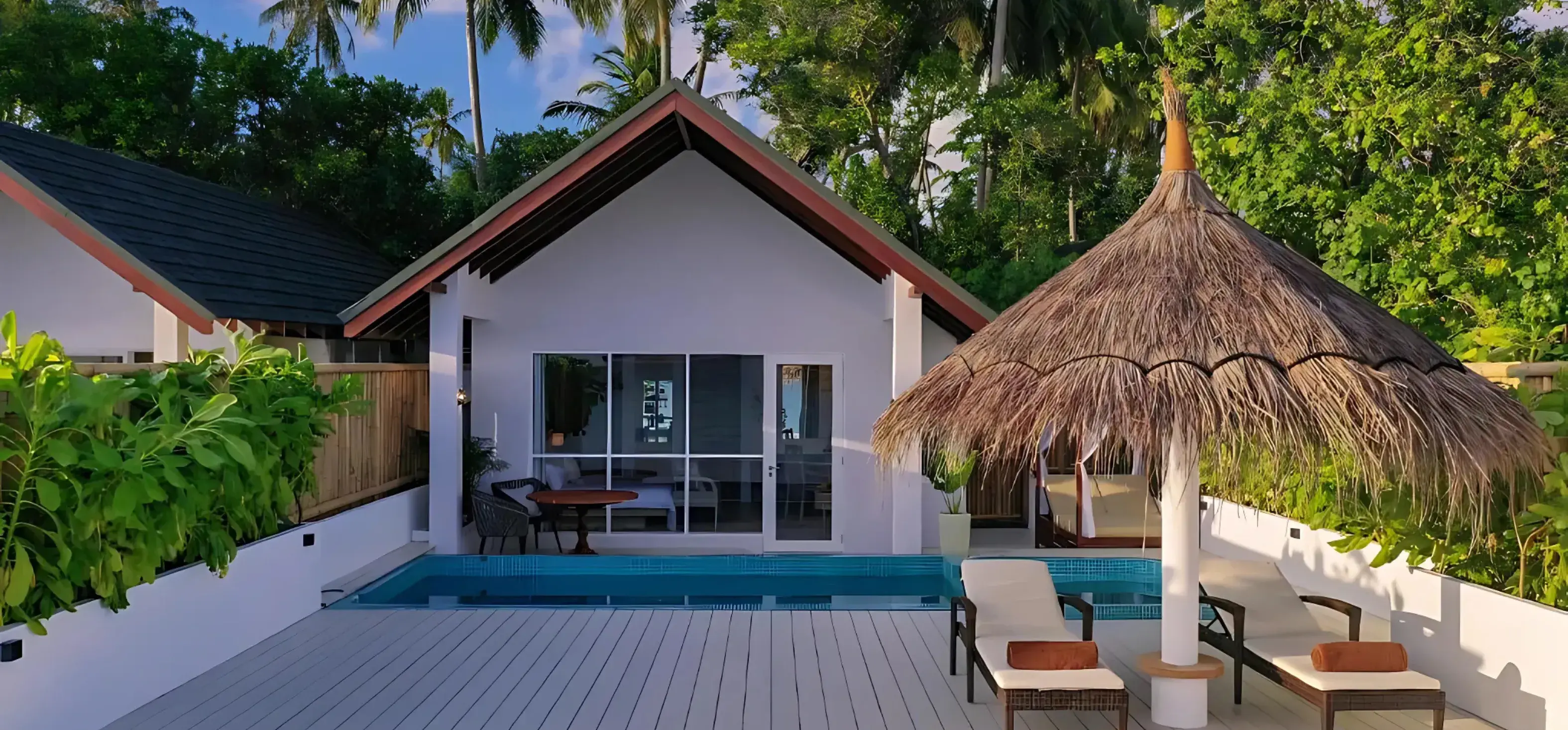 private villa view of Malahini Kuda Bandos Resort